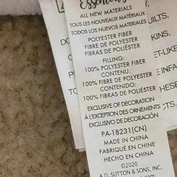 Baby essentials grey white plush elephant baby security blanket - Picture 4 of 5